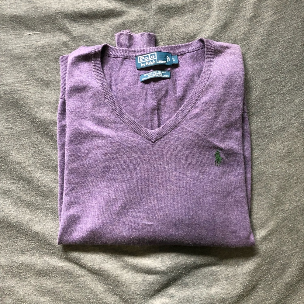 Ralph Lauren Cashmere/Silk Purple Sweater Size L